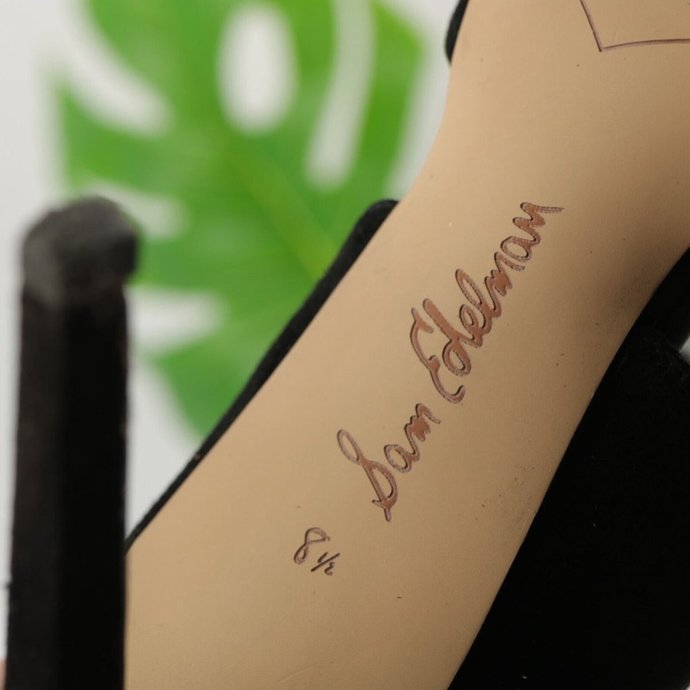 Sam Edelman Black Lace-Up Pointed Toe Stiletto Heels - Picture 11 of 13